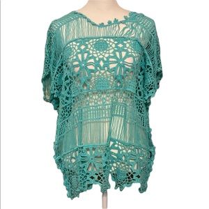Open weave boho beach top